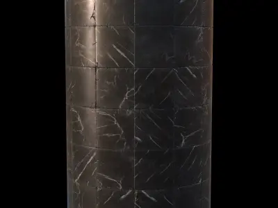 Black marble tiles PBR material  Texture