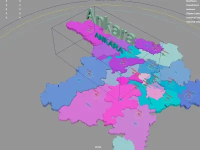 Ankara  Central Anatolia Region  Turkey map region geography 3D model
