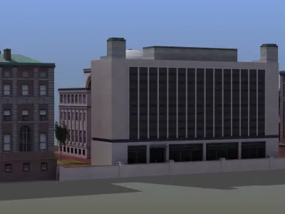 University Campus Low-poly 3D model