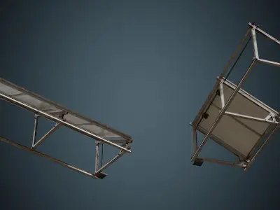 Solar Cell 1B Low-poly 3D model