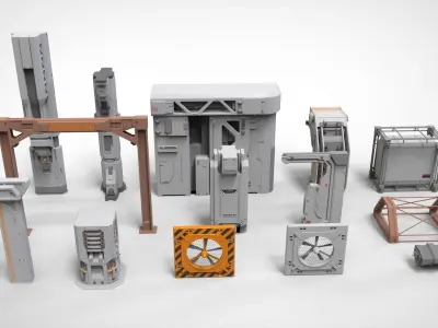 sci-fi Architecture kitbash 7 3D model