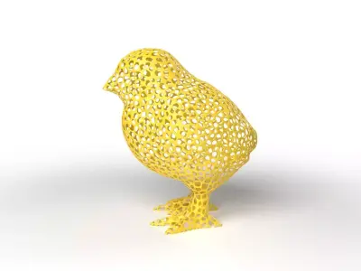 Chick Voronoi Low-poly 3D model