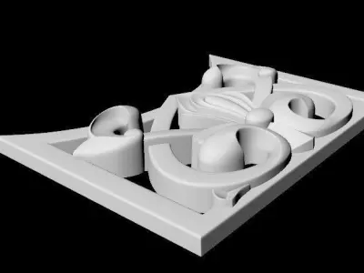 Central decor ornament for furniture 3D model 1088