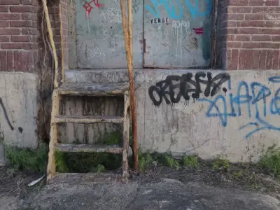 Abandoned Metal Door with Graffiti Photoscanned 3D model