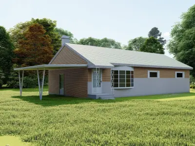 Forest villa-Casa Scene-Modern Villa 3D model 4