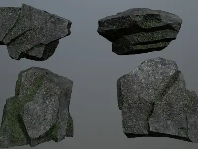 Rock Set 1 Low-poly 3D model