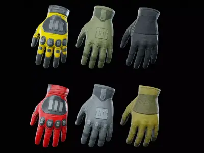 Sci-Fi Gloves Low-poly 3D model
