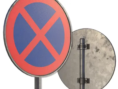 Street sign-set 01 Low-poly 3D model