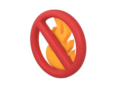 No Fire Icon V1 003 Low-poly 3D model
