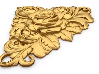 Classic carved corner decor ornament cnc 3d printing stl 05 3D print model purchase
