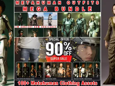 Metahuman Clothing Mega Bundle 3D Model Pack