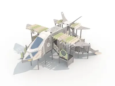 Large childrens playground  airplane 3D model 3D model