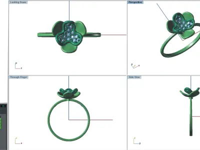 Solitaire Wedding Engagement Women Light Weight Flower Rings 3D print model purchase