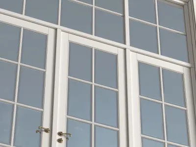 French Interior Door Partition in classic style 3D model