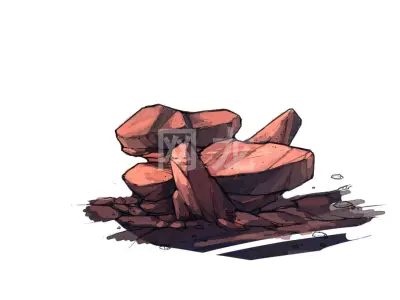 Game Model - Volcano red stone 3D model