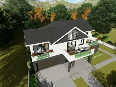 Classic House 3D model 7