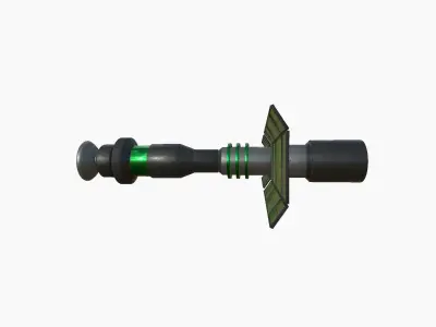 Satellite C01 Black Green - SciFi Space Design Low-poly 3D model