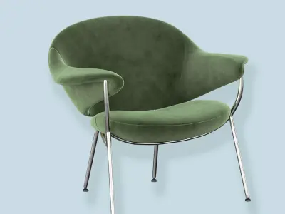 Murano lounge chair - velvet 3D model