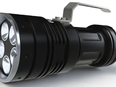 Flashlight camera lens 3D model