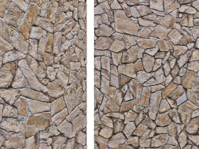 Old Stone Mosaic  Wall Cobblestone 6k  Tileable CoronaVray 3D model