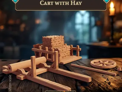 Cart with Hay Free 3D print model