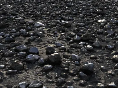  Mud stones  desert 16K Low-poly 3D model