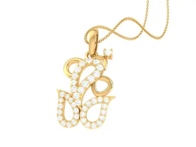 Spiritual Ganesha Pendant 3D print model 3