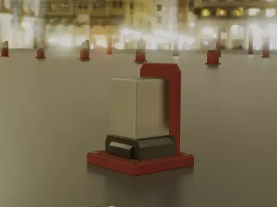 Street Light 8 Bollard 200mm Dark Red Version 2 Low-poly 3D model