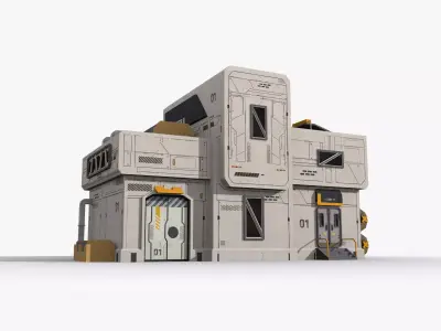 Factory Industrial Sci Fi x20 Low-poly 3D model