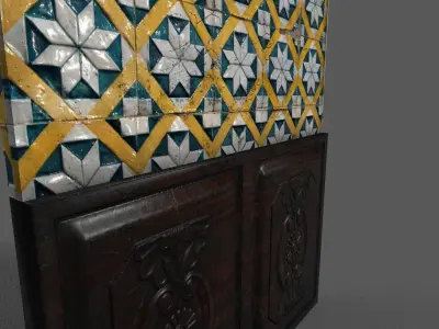 Old Wall Tiles Low-poly 3D model