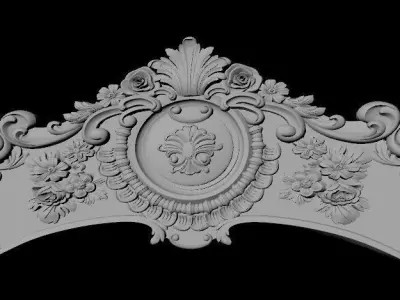 dekor shabby chic ornate crown molding 3D model