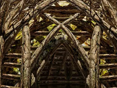 Forest - Wooden Shelter No1 Low-poly 3D model