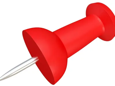 Assorted Push Pin Red 3D model