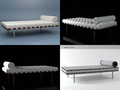 Couch four daybeds 3D model