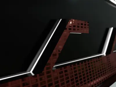Sci -fi-Hall Way- corridor - Game Ready Low Poly PBR - 3D Model Low-poly 3D model