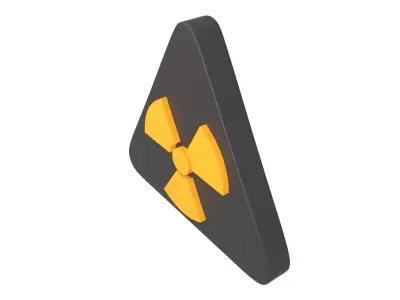Radiation Symbol v2 004 Low-poly 3D model