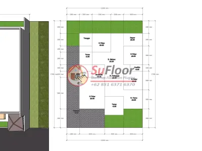 House 12x17m code 621 - Sketchup 3D model 3D model 3D model