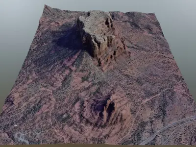 Courthouse Butte and Bell Rock Multipurpose Terrain Model 3D model