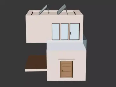 Cartoon Modern Solar House 3D model 3D model