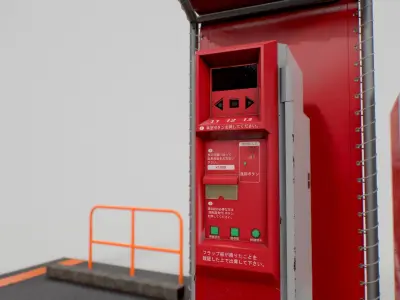 Japanese Parking Lot SET - 5 PBR AAA Ready Models Low-poly 3D model