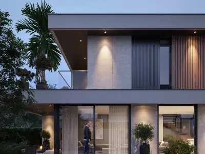 Modern Twin Villa - 1 3D model
