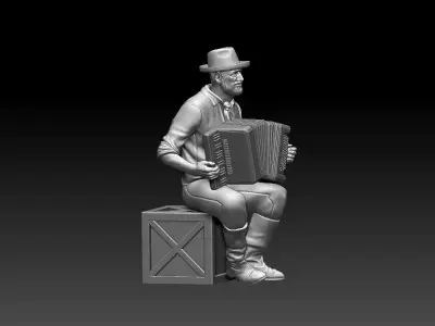 street musician 3D print model