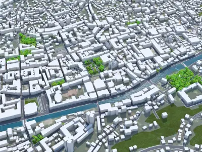 Sarajevo Bosnia and Herzegovina 40km Low-poly 3D model