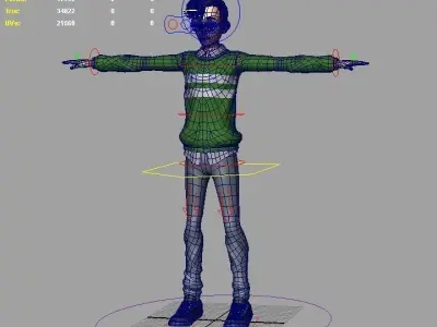 Teen Boy Green 3D model