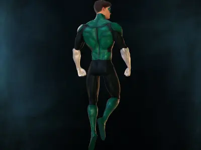 Green Lantern - Hal Jordan Low-poly 3D model