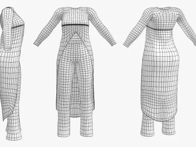 Tail Top and Separatable Leggins Low-poly 3D model