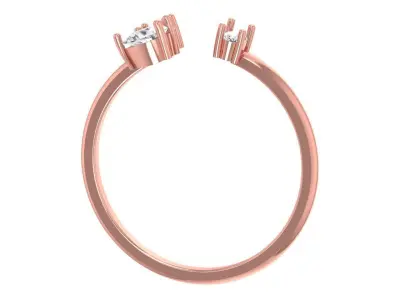 Three Stone Light Weight Band Ring 3D print model get