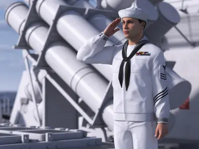  US Navy Sailor Salutes 