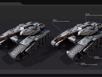 SF Tank  - MX1 Low-poly 3D model