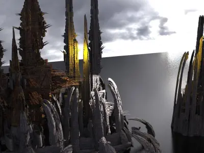 Sci Fi Wraith Claw City Tower Ruler Kit bash 3D model